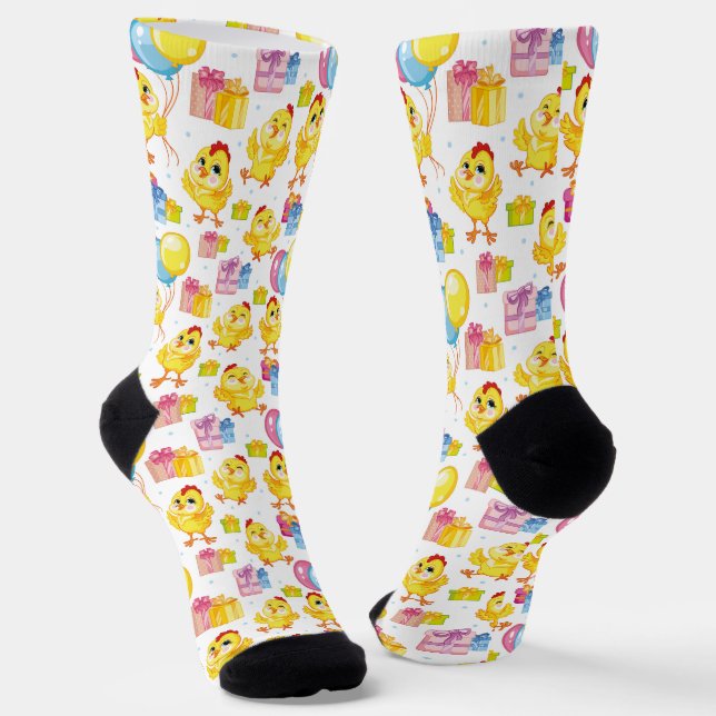 Chaussette Fête d'anniversaire de Pâques poussin  (Angulaire)