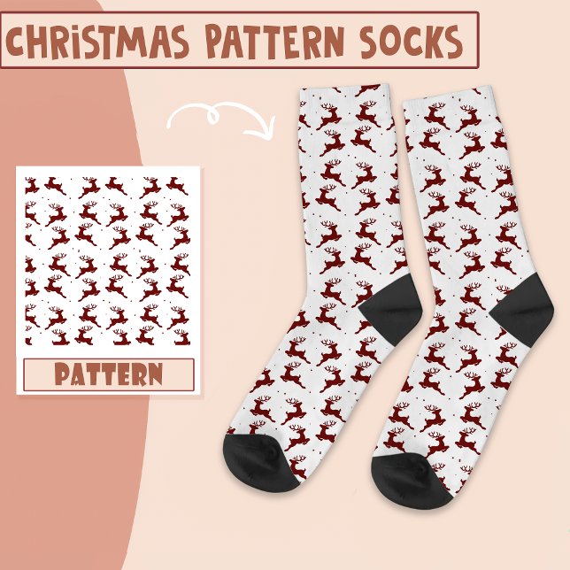 Chaussette Fête de Noël Reindeer Rouge Motif (Créateur téléchargé)