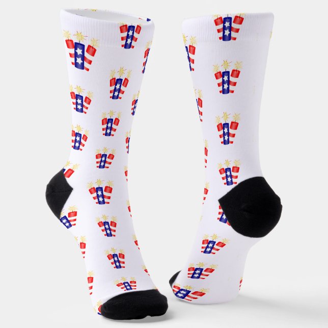 Chaussette Fête du 4 juillet avec pétards (Angulaire)