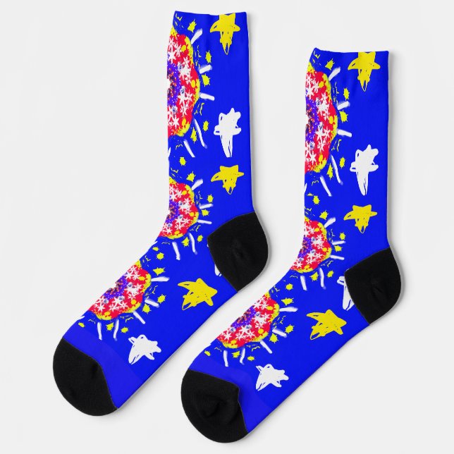 Chaussette Feu d'artifice style 4 juillet (Gauche)