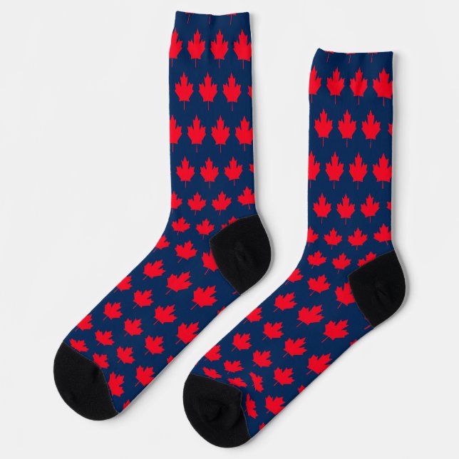 Chaussette Feuille d'érable canadienne. CANADA. Patriotique.  (Gauche)
