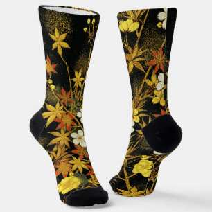 Chaussette Feuilles d'automne japonaises Antique botanique
