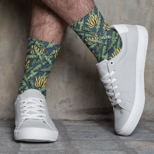 Chaussette Feuilles de bananes de la marine tropicale et bana
