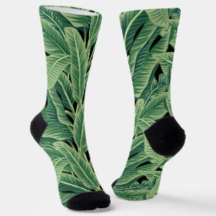 Chaussette Feuilles de bananes tropicales vertes
