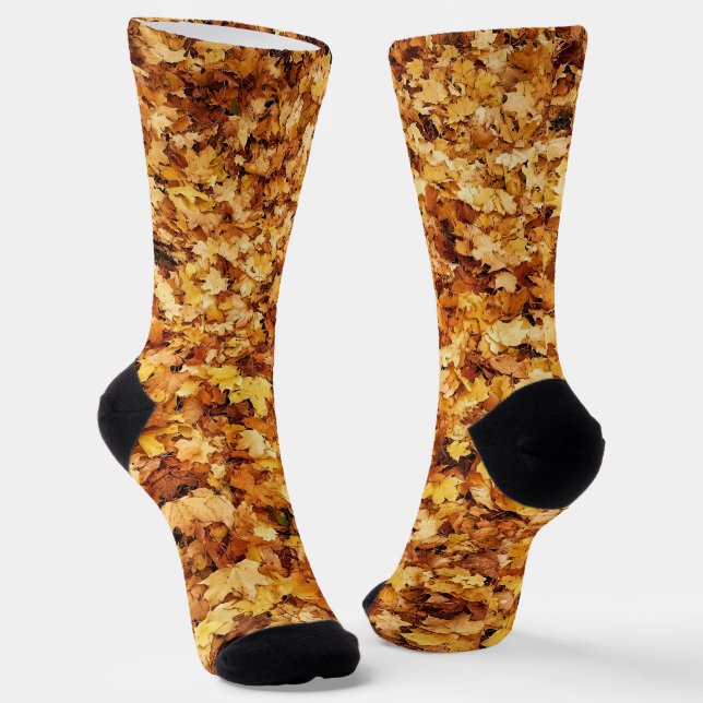 Chaussette Feuilles de érable d'automne jaune or (Angulaire)