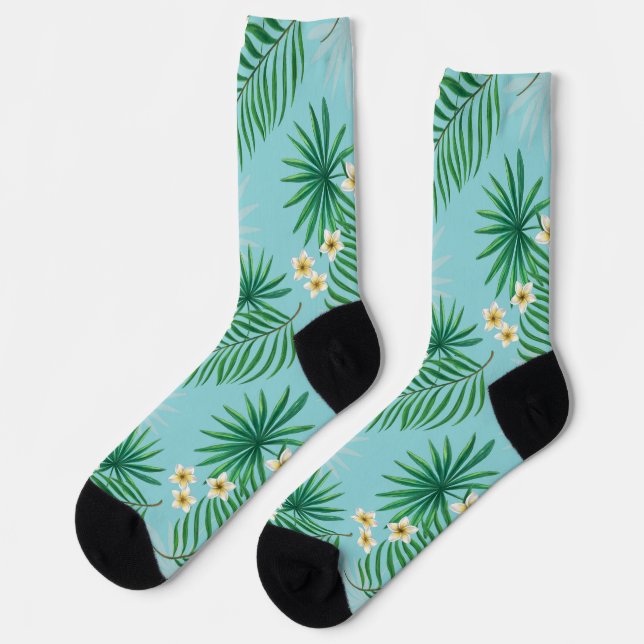 Chaussette Feuilles et fleurs tropicales (Gauche)