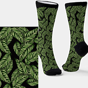Chaussette Feuilles verts sur Chaussettes noires