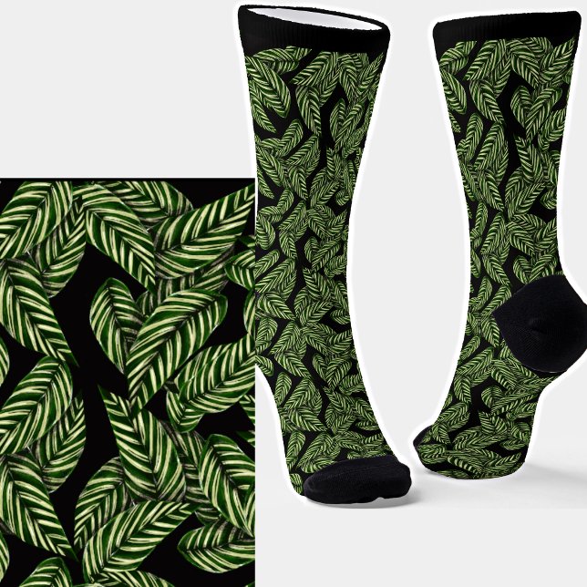 Chaussette Feuilles verts sur Chaussettes noires (Créateur téléchargé)