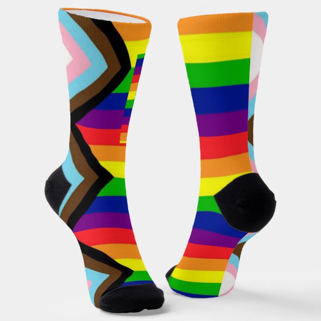 Chaussette Fierté de progrès LGBTQ+ (Angulaire)