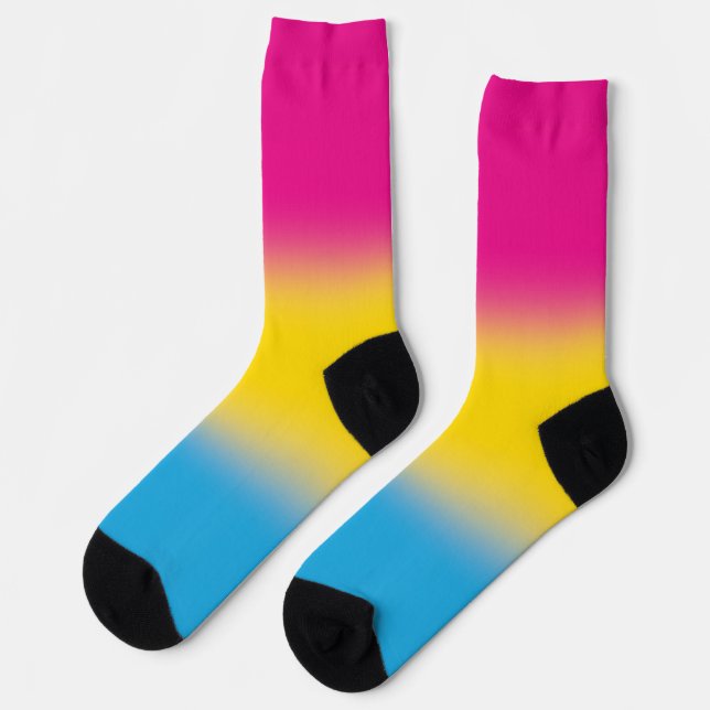 Chaussette Fierté pansexuelle à dégradé  (Gauche)