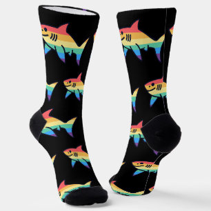 Chaussette Fierté Requin Arc-en-Ciel - LGBTQ+ Nautique Kawaii