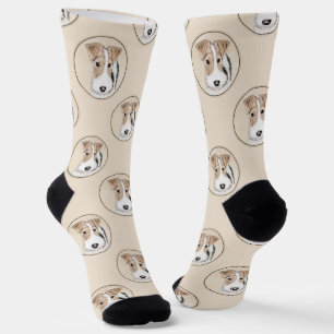 Chaussette Fil Fox Terrier Peinture tricolor WFT Pet Dog Art