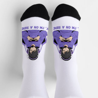 Chaussette Fille Anime Joueuse d'Art de Jeu Violet