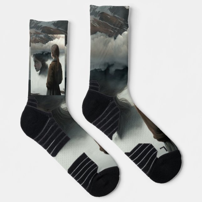 Chaussette Fille avec des nuages (Droite)