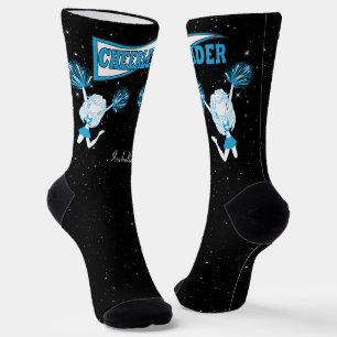 Chaussette Fille des Pom-Pom Girls Bleu Bébé et Blanc