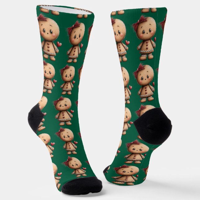 Chaussette Fille en pain d'épice de Noël (Angulaire)