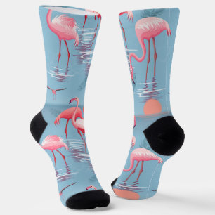 CHAUSSETTE FLAMANTS ROSES MOTIF 1