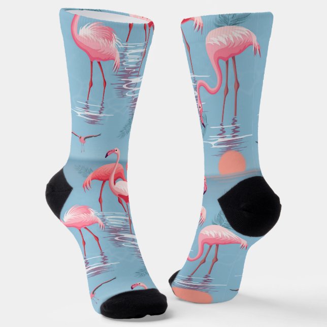 CHAUSSETTE FLAMANTS ROSES MOTIF 1 (Angulaire)