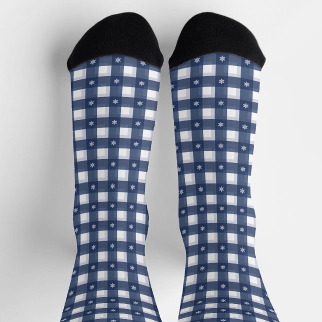 Chaussette Flambeaux blancs en vichy plaid traditionnels (Haut)