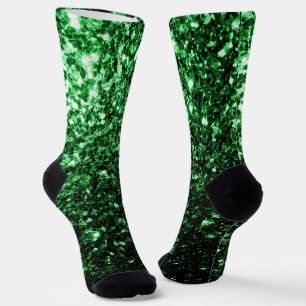 Chaussette Flamme de parties scintillant vert foncé