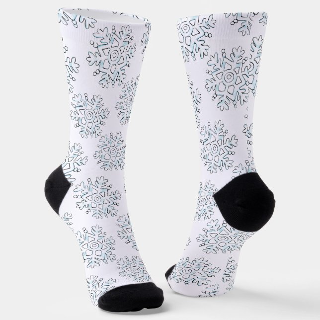 Chaussette Flammes de neige de Noël mignonnes, Blizzard de ne (Angulaire)