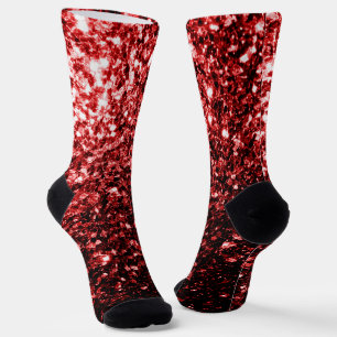 Chaussette Flamour rouge foncé Parties scintillant scintille 