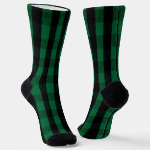Chaussette Flannel Buffalo Plaid Texture de bûcheron vert