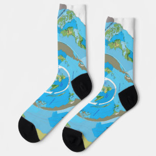 Chaussette Flat Earth Map Socks