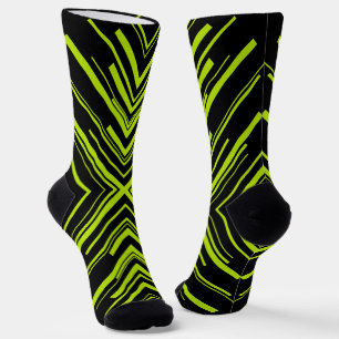 Chaussette Flèches en Lime vert et noir