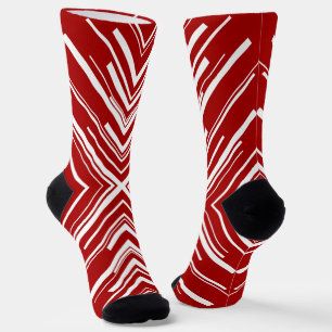 Chaussette Flèches en rouge et blanc