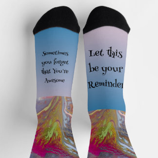 Chaussette Fleur Abstraite aux couleurs vives avec message su