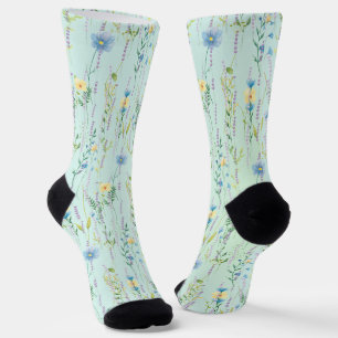 Chaussette Fleur de flore rustique du dégradé de l'aquarelle