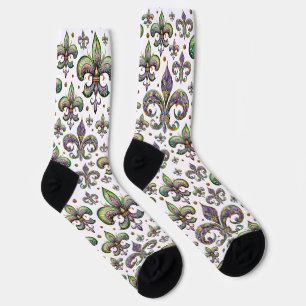 Chaussette Fleur de Lis Aquarelle Mardi Gras Vibe