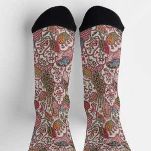 Chaussette Fleur de style provençal ancien avec motif d'oisea