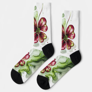CHAUSSETTE FLEUR DE TRÈFLE VIOLET