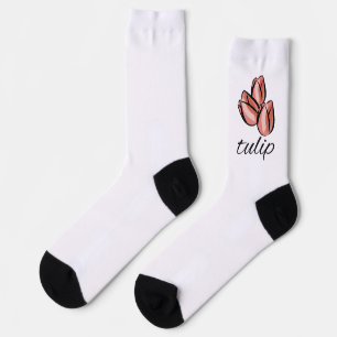 Chaussette fleur de tulipe rose vintage cadeau floral cool
