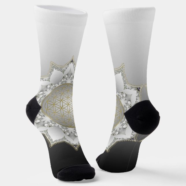 Chaussette Fleur de Vie - Mandala Fleurs 1 (Angulaire)