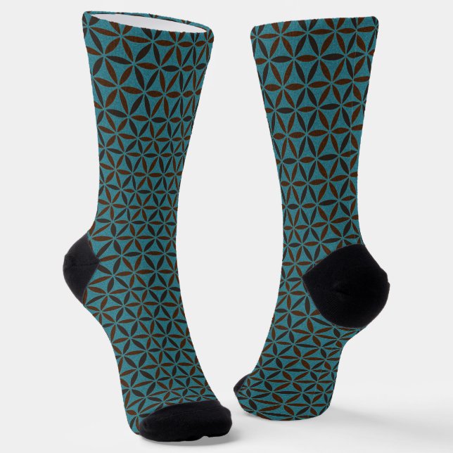 Chaussette FLEUR DE VIE - motif de timbre 2 (Angulaire)