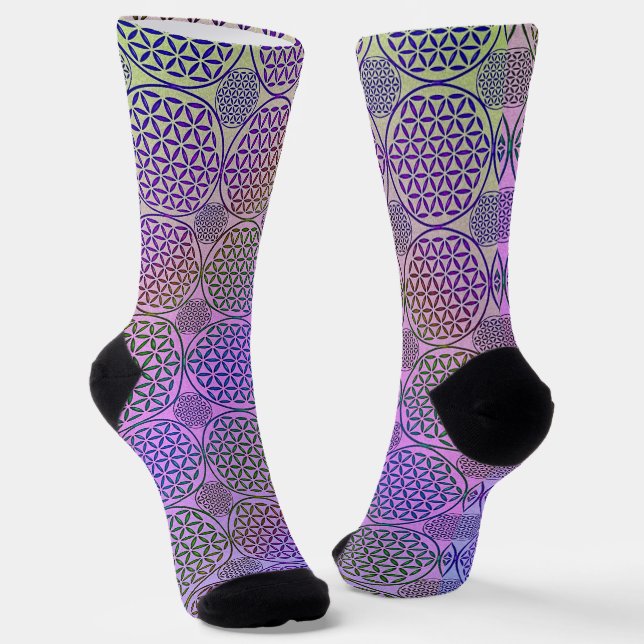 Chaussette FLEUR DE VIE - motif grunge 3 (Angulaire)