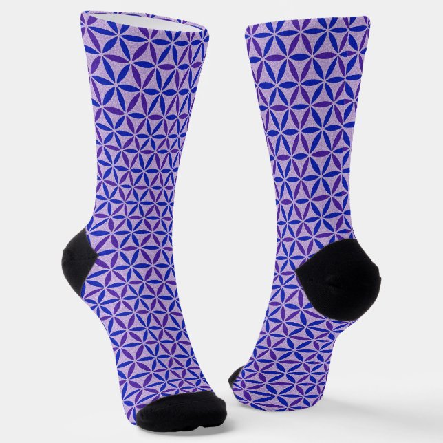 Chaussette FLEUR DE VIE - motif timbre 4 (Angulaire)