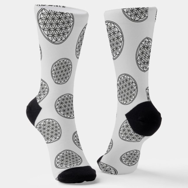 Chaussette FLEUR DE VIE - Symbole de géométrie sacrée contour (Angulaire)