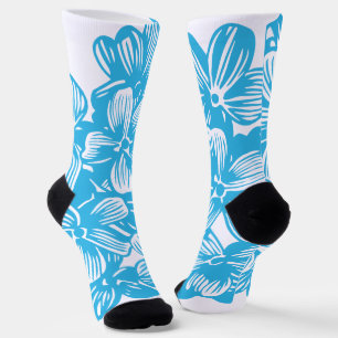 Chaussette Fleur d'Hydrangea Botanique Bleu Céleste