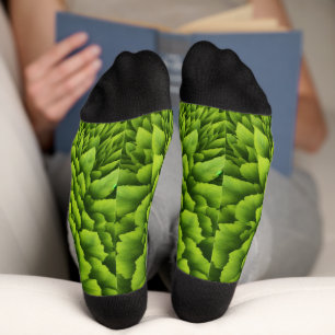 Chaussette Fleur fractale d'émeraude