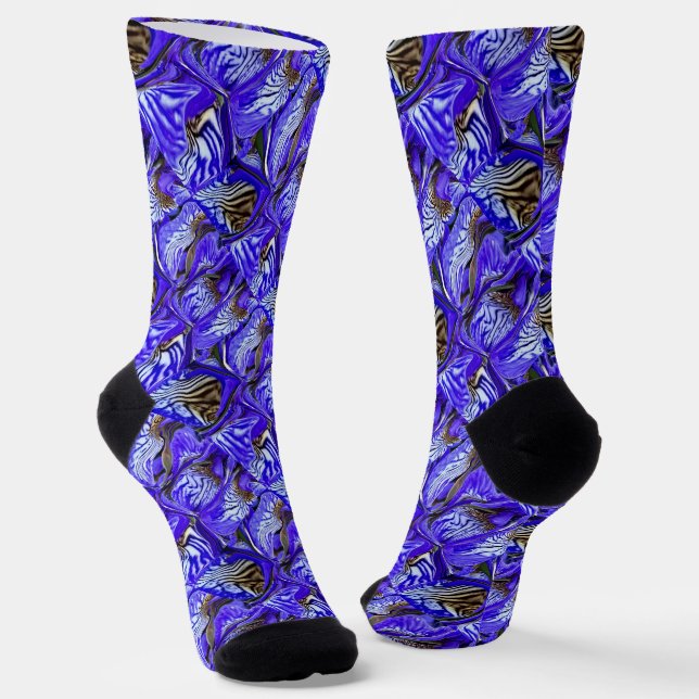 Chaussette Fleur Iris Violet / Esthétique / Carrelé / (Angulaire)