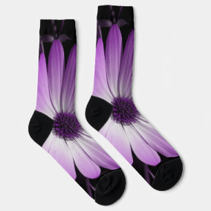 Chaussette Fleur marguerite violette