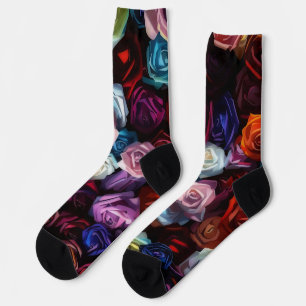 Chaussette Fleur Rose colorée sur Chaussettes folles