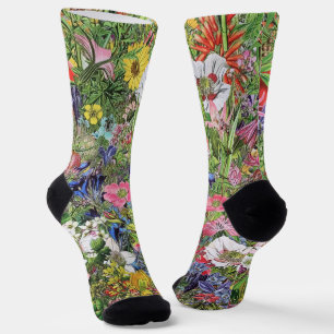 Chaussette Fleur sauvage de la nature en fleurs botaniques