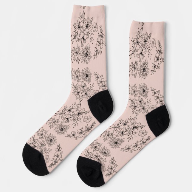 CHAUSSETTE FLEURS (Gauche)