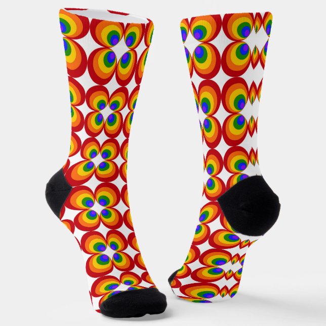 Chaussette Fleurs arc-en-ciel Trippy (Angulaire)