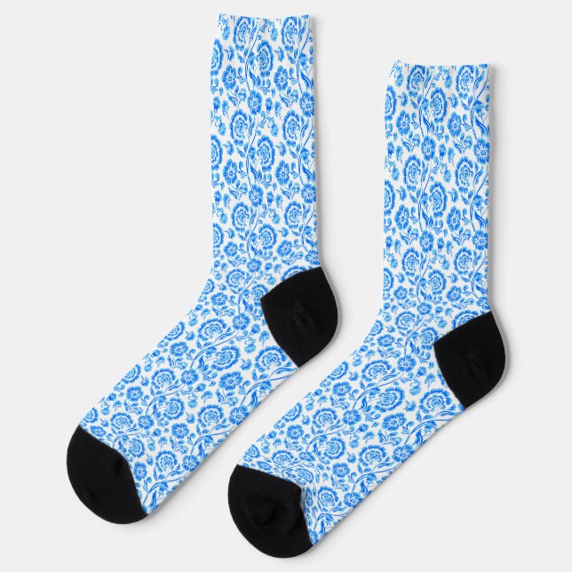 Chaussette Fleurs Bleues  (Gauche)